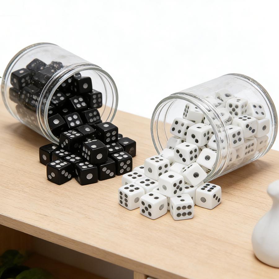 500pcs 8mm Square Corner Dice & Storage Bag Ideal for Tabletop Games, Party Activities, Leisure Games & DIY Craft Props