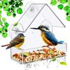 Acrylic Bird Feeder Window Mount Clear Design for Outside Hanging Large Viewing Area Easy Refill for Garden Backyard Bird Watching