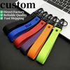 Op Maat Geweven Band Sleutelhanger Personaliseerbaar Hanger Sleutelring Mode Universele Auto Accessoires Lanyard Ophangband Groothandel Cadeau