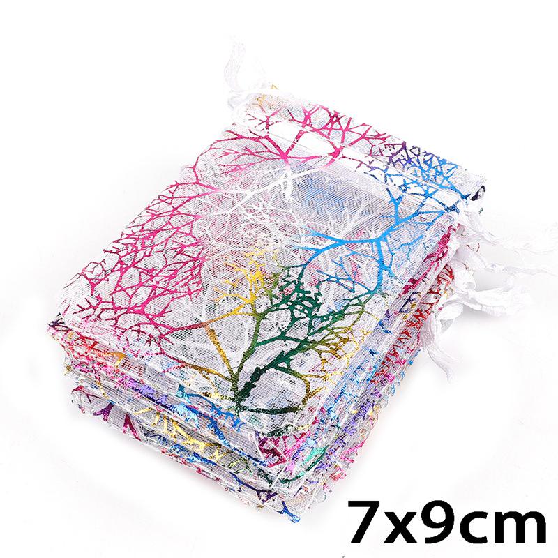 

Coral Gold Hot Stamping Drawstring Organza Bag for Antiques, Beads, Walnuts, and Ornaments 10 pieces per pack