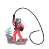 Red Diver Aquarium Treasure Sculpture Resin Fish Tank Ornament Bubble Effect Underwater Decor Desktop Decoration Photo Props