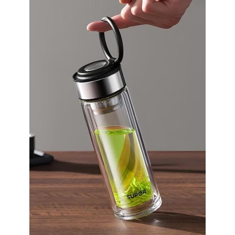 SUPOR Double-Layer Heat-Resistant Glass Mug