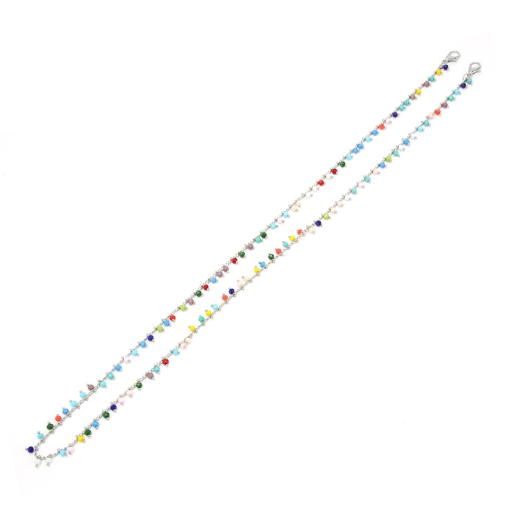 Lanyard Kette Halskette Band Bunter Perlen Lanyard Mundschutzhalter Brillenband