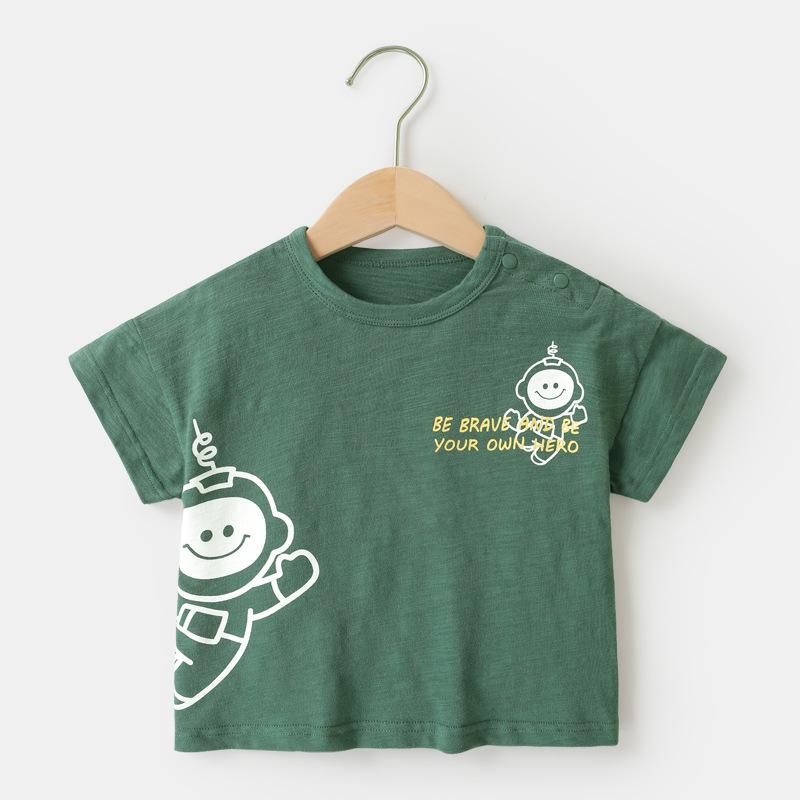 

Одежда для малышей, повседневные футболки с короткими рукавами, летняя одежда для мальчиков и девочек, детские летние топы с половиной рукавов 120cm