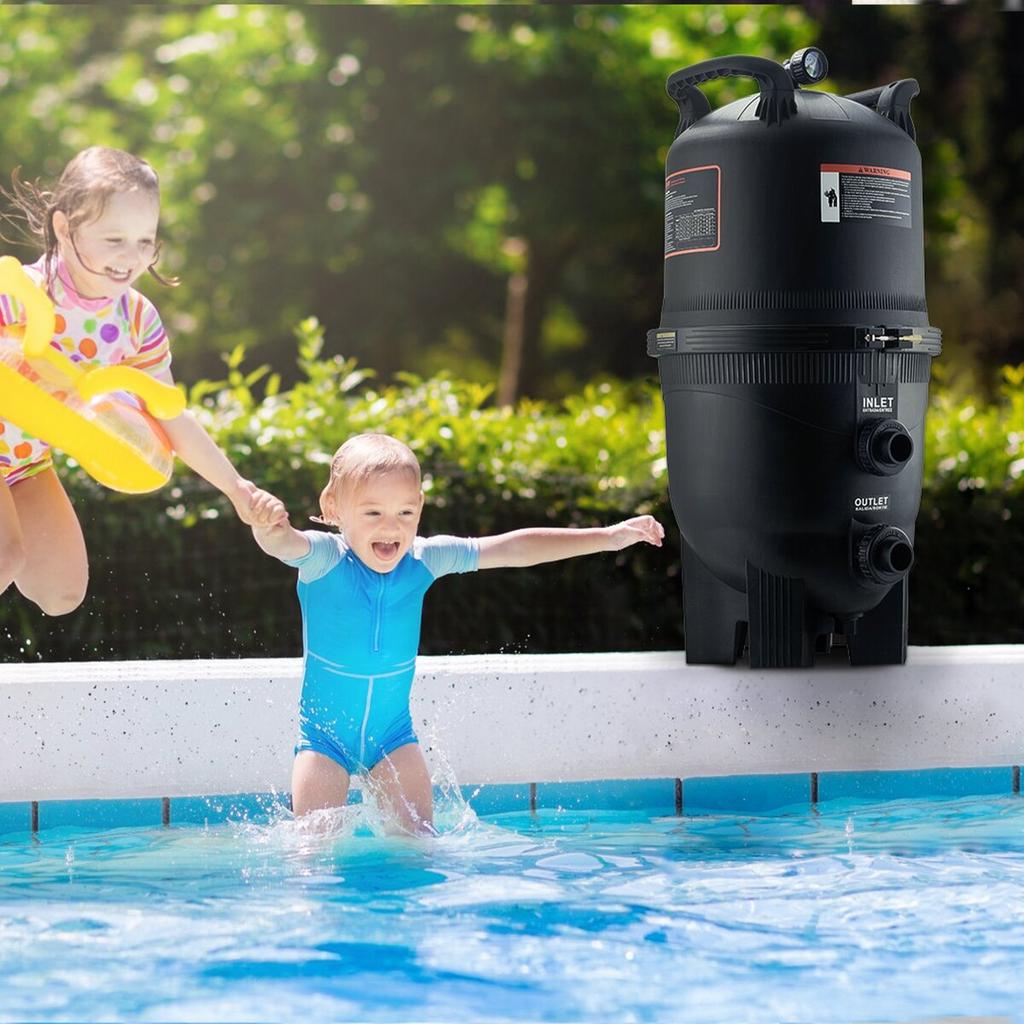Cartridge Pool Filter, 49 Sq.m Filter Area Inground Pool Filter, Above Ground Swimming Pool Filtration Filter System with Upgrade Filter &Leak-proof,