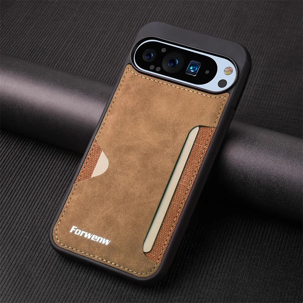 Phone Case for Google Pixel 10 Pro XL Phone Case Retro Leather Card Holder Wallet Cover for Google Pixel 10 Pro 9A 9 Pro XL