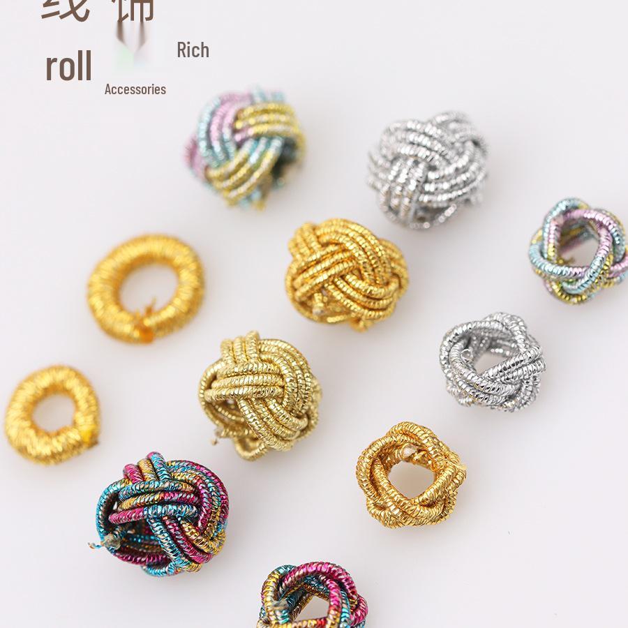 Golden Pineapple Knot Necklace with DIY Spacer Beads and Braided Cord