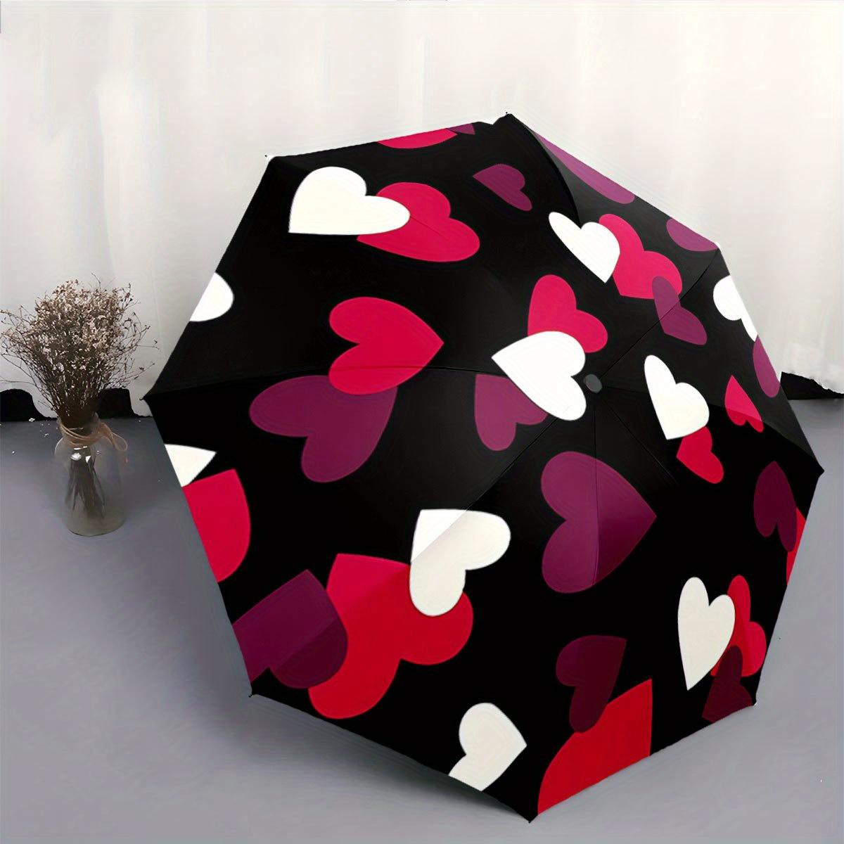 

Automatic Open/Close Umbrella with One-Touch Button - Compact Folding Umbrella, Portable Collapsible Design, 8-Rib Sturdy Fram (as the picture,Iron&8K)