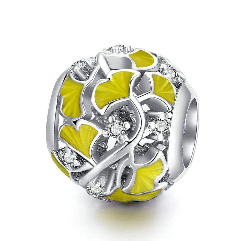 WOSTU Daisy Flower Series Charms 925 Silver Spacer Beads Dangle Charms Fit Bracelets DIY Jewelry