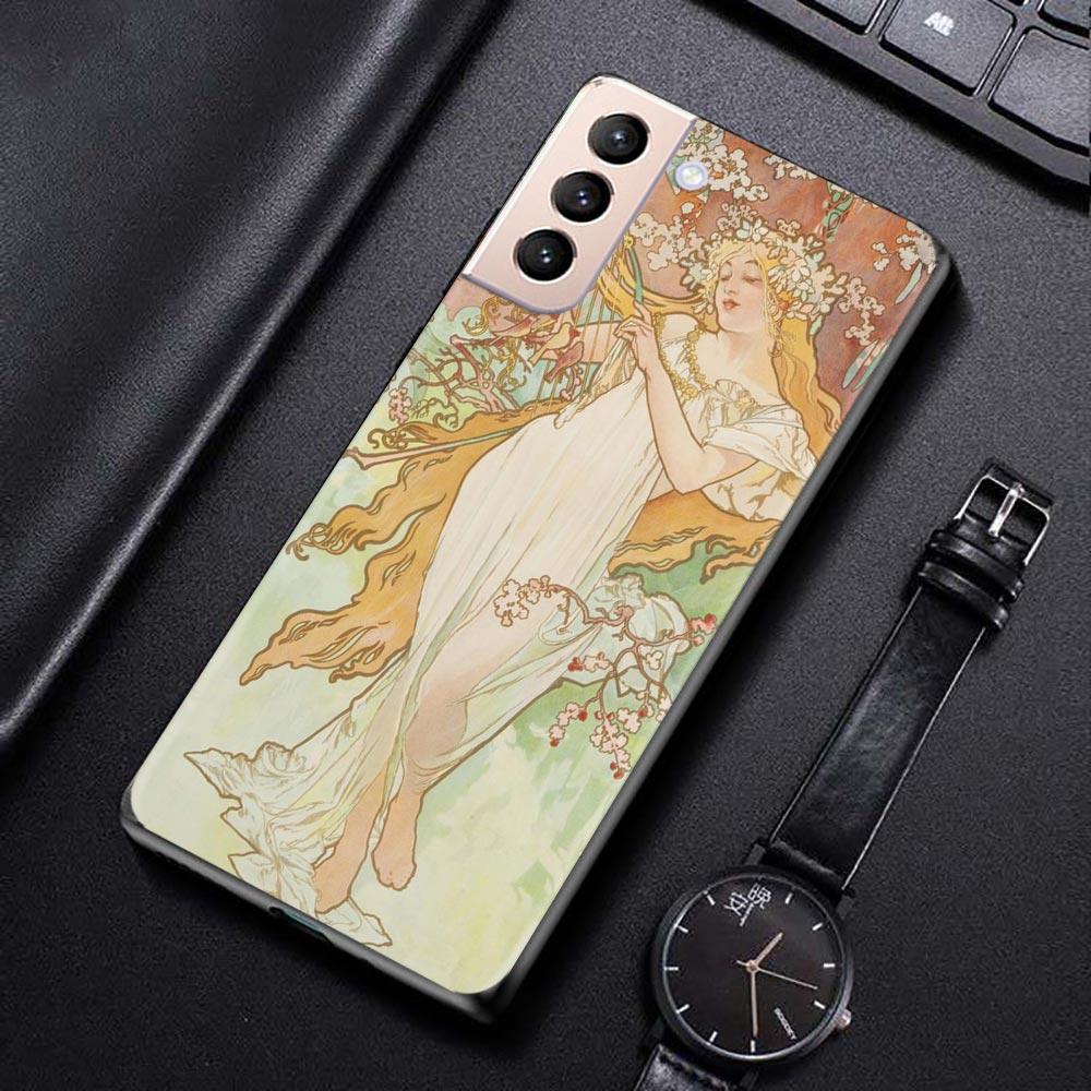 Etui na Samsung Galaxy S21 S20 S10 S9 S8 Plus Ultra 5g S10lite S10e S7edge S20 S21 Fe Etui Plakat Artystyczny Alphonse Mucha Slim