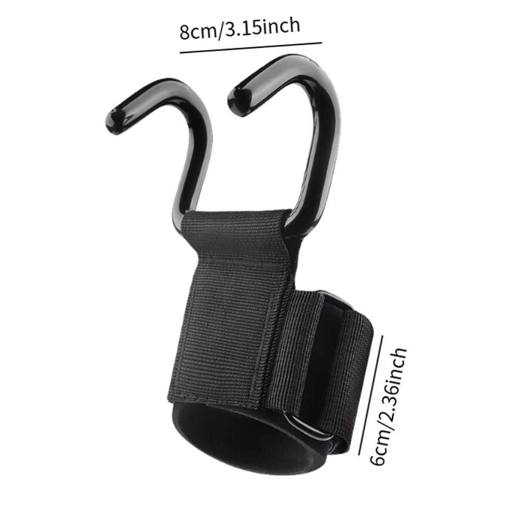 1 par de ganchos para levantamento de peso, ganchos de aço antiderrapantes, alças para levantamento de peso