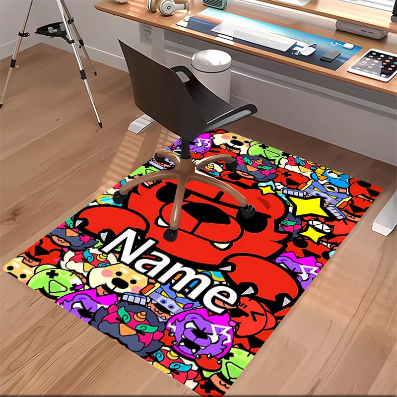 Custom Personalization Brawl Stars Print Area Rug - Soft, Washable Non-Slip Indoor Mat,Living Room,Home&Office Decorative Rug