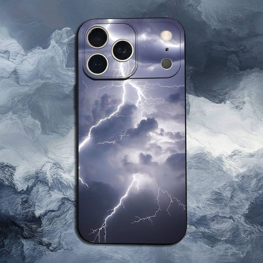 

T-Thunderbolt L-Lightning For iPhone 13,17,11,12,16,14,15,Plus,Pro Max,XS,X,XR,SE,Mini,8,7,Soft Silicone Black Phone Case iPhone14PROMAX