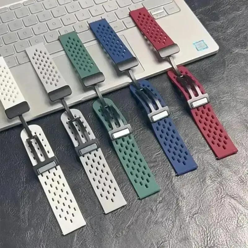 22mm Magnetic Silicone Strap For Amazfit Bip 6 5 5 Unity/GTR 2 3 4 Breathable For Amazfit Stratos/Balance/Pace Sports Wrist Belt