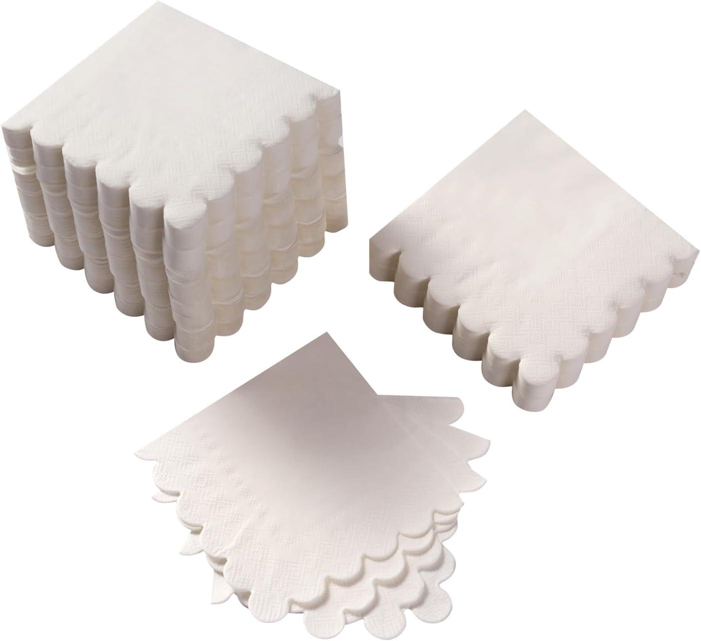 

100Pcs Cocktail Napkin 2-Ply Dessert Napkins Disposable Napkins for Dinner Wedding Birthday Party Anniversary Reception Event 100PCS білий