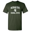Michigan State Spartans Arch Logo Criminal Justice - University T Shirt - Forest