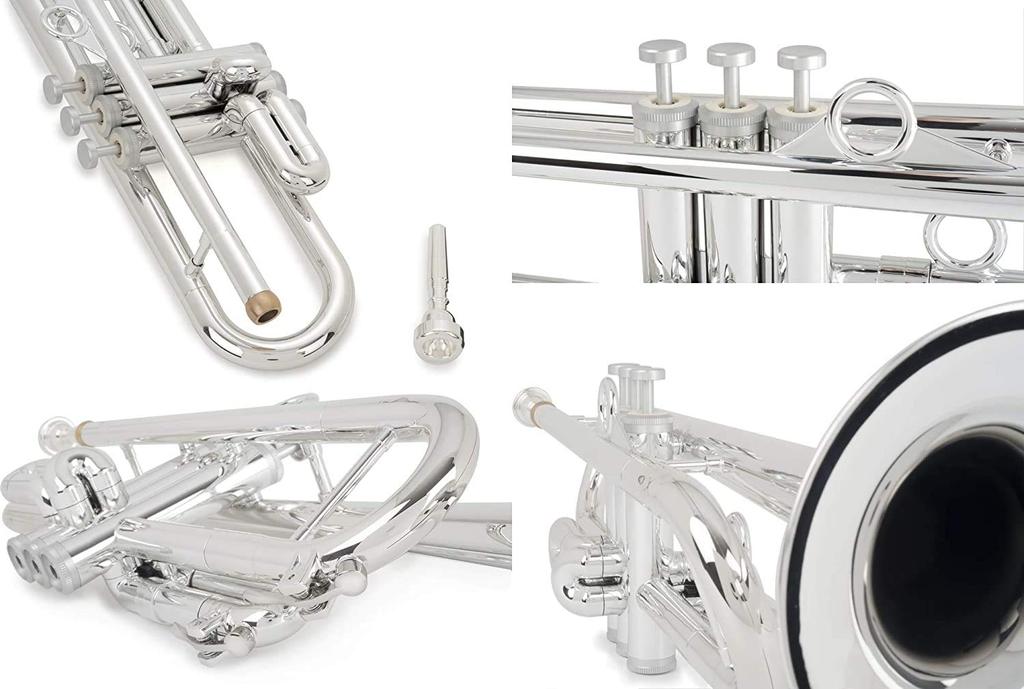 pInstruments pTrumpet hyTech Bb Plastic Lightweight Durable ABS Construction with Antibacterial Silver Mouthpiece Gig Bag Trumpet, & Bio-Coated