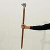 91.44 cm Wolf Head Walking Cane Wooden Stick with Brass Handle Gift for Him, Her, Father, Mother, Grandmother, Grandfather