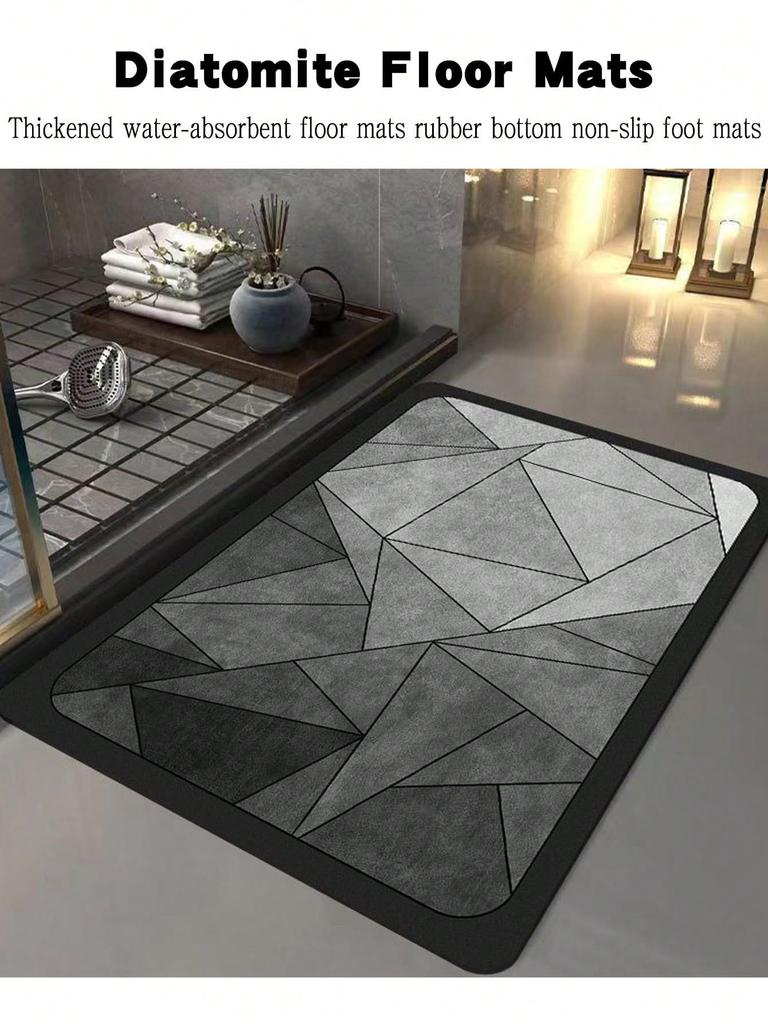 Diatomite Floor Mat  Absorbent Rubber Non-Slip Foot Mat Light Bathroom Doorway Dirt-Resistant Quick-Drying Entry Door