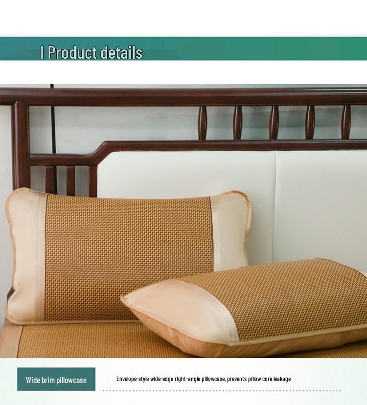 Set di Stuoie Pieghevoli in Rattan e Seta di Ghiaccio: Biancheria da letto per pisolino estivo per dormitori, spessa e morbida
