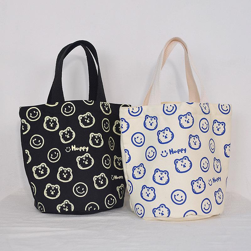 Women's Canvas Lunch Tote Bag, Handbag for Office and Outings - Fashionable Lunch Box Carrier