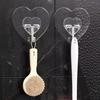 Heart Shaped Transparent Adhesive Hooks 20/40/60Pcs Reusable No Drill Plastic Hangers for Home Dorm Wall Storage