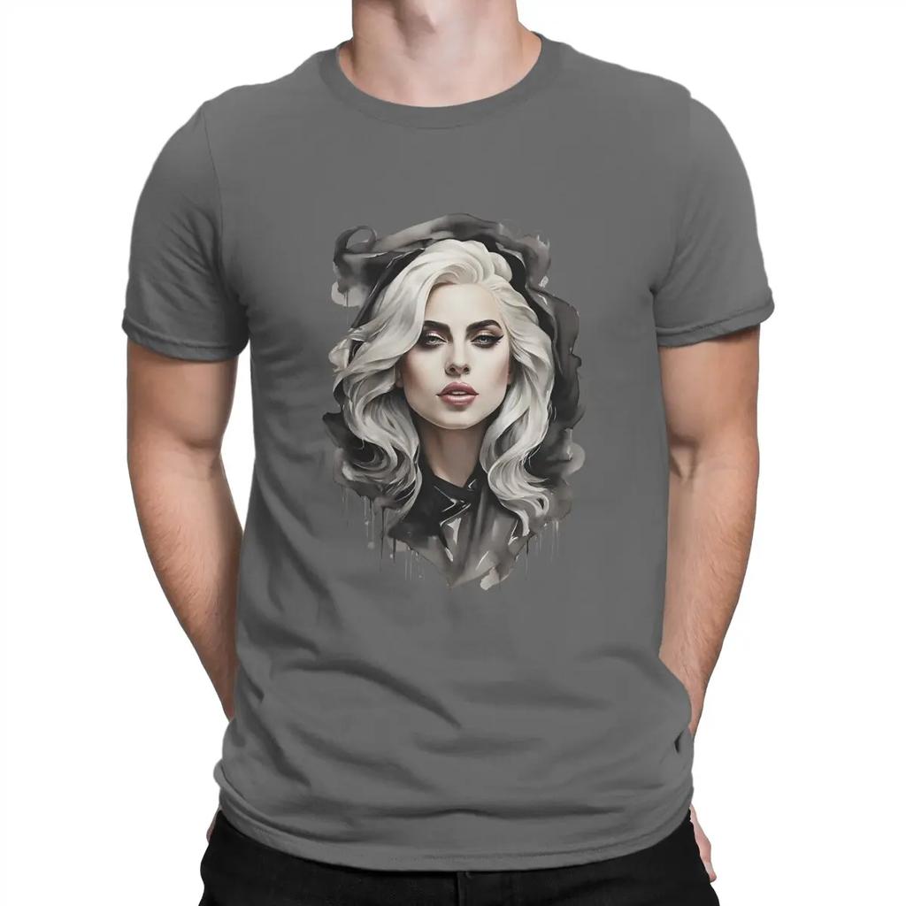 Pop Star Man's TShirt L-Lady Gaga Crewneck Short Sleeve 100% Cotton T Shirt Funny Top Quality Birthday Gifts