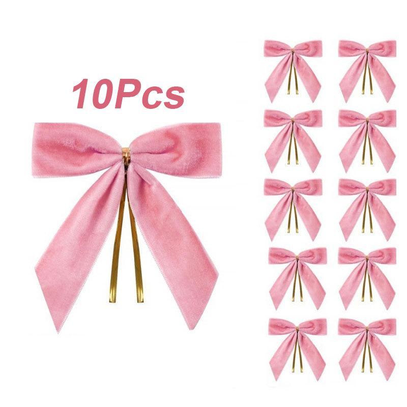 

10/20Pcs Velvet Bows For Christmas Tree Decor Wreath Garland Velvet Bow With Twist Tie Christmas Velvet Bows Christmas Holiday 9cm