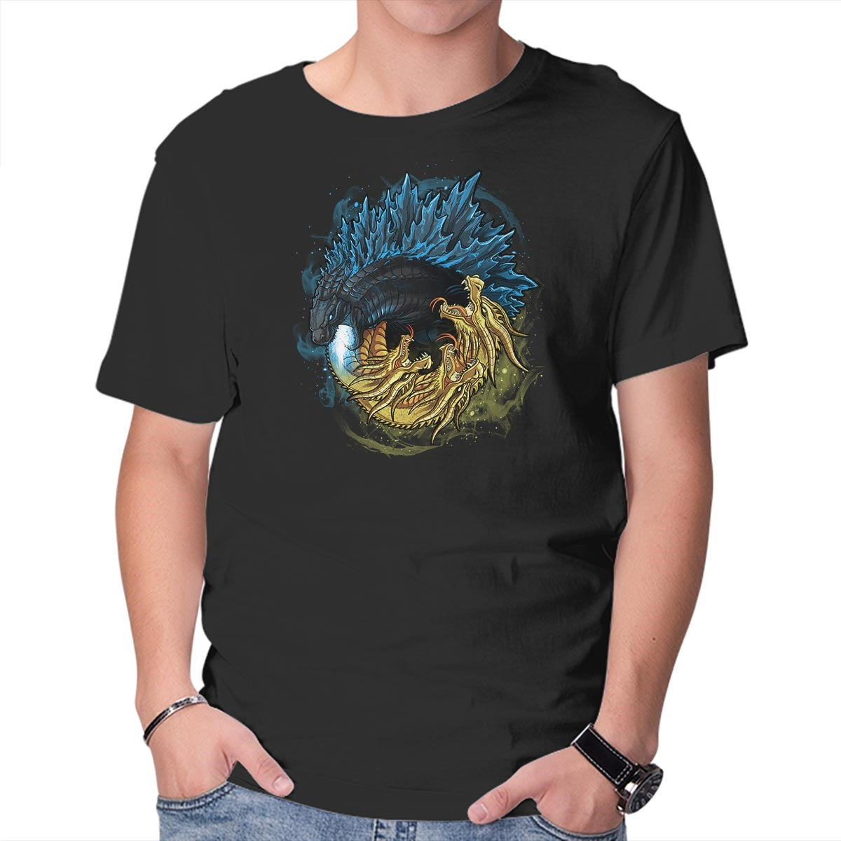 Unisex Crew Neck T-Shirt Alpha Battle Graphic Short Sleeve Casual Tee L