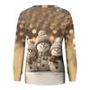 Women's Fashionable Casual Long-sleeved Retro Christmas Snowman Print Round Neck Top
