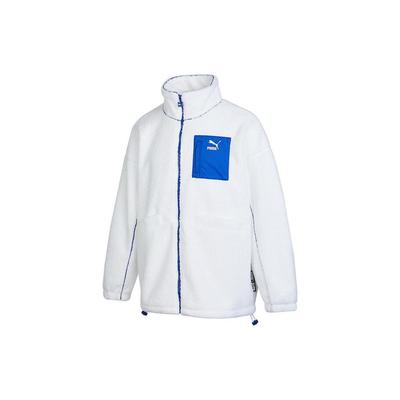 Puma Color Block Pocket Letter Logo Patch Stand Collar Jacket Unisex Jackets White 539750-02