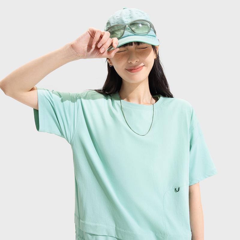 Li Ning CF Breathable Solid Color Round Neck Casual Loose Short Sleeve T-Shirt Women T-Shirts ATSV638-2