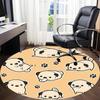 1PCPug Pattern Office Round Area Rug,  Mat Suitable For Office, Under Office Chairs Bedroom Living Room Home Decor, Room Deco