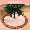 Unique Christmas Tree Skirt Featuring Luxurious Burlap Checkered Trim And Eye-catching Snowflake Letters For Holiday Cheer
