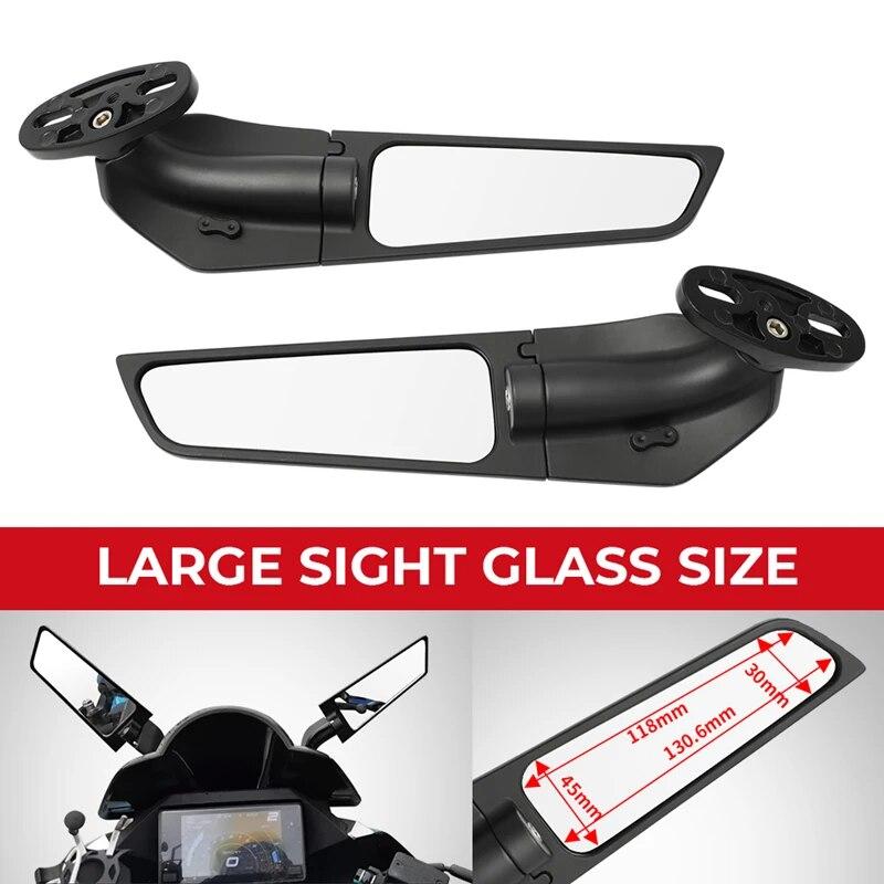 Nastavitelné otočné zpětné zrcátko s upraveným větrným křídlem pro motocykl Suzuki GSXR 1000 750 600 GSX650F GSX-R Honda CBR600RR R25