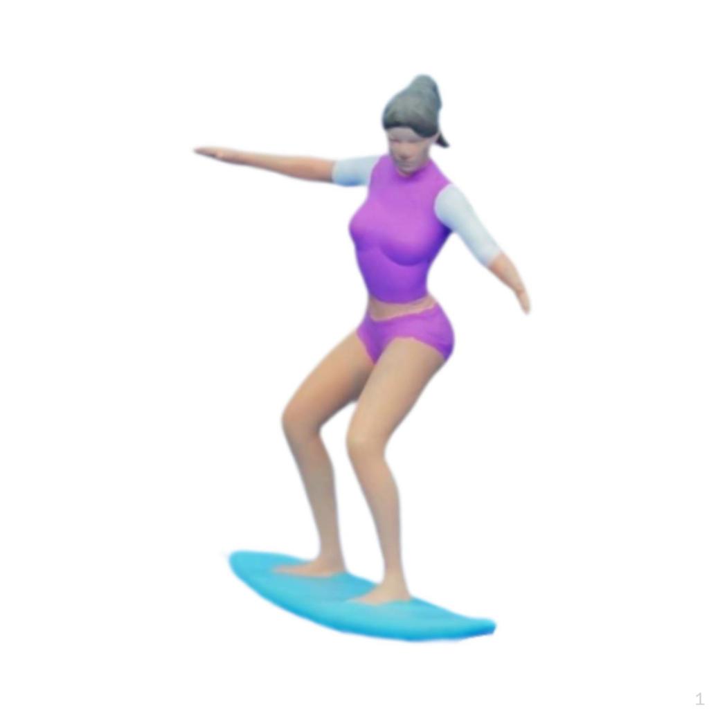 1/64 Miniature Surfing Figure Figurine Desk Decoration Photography Props Collection Tiny