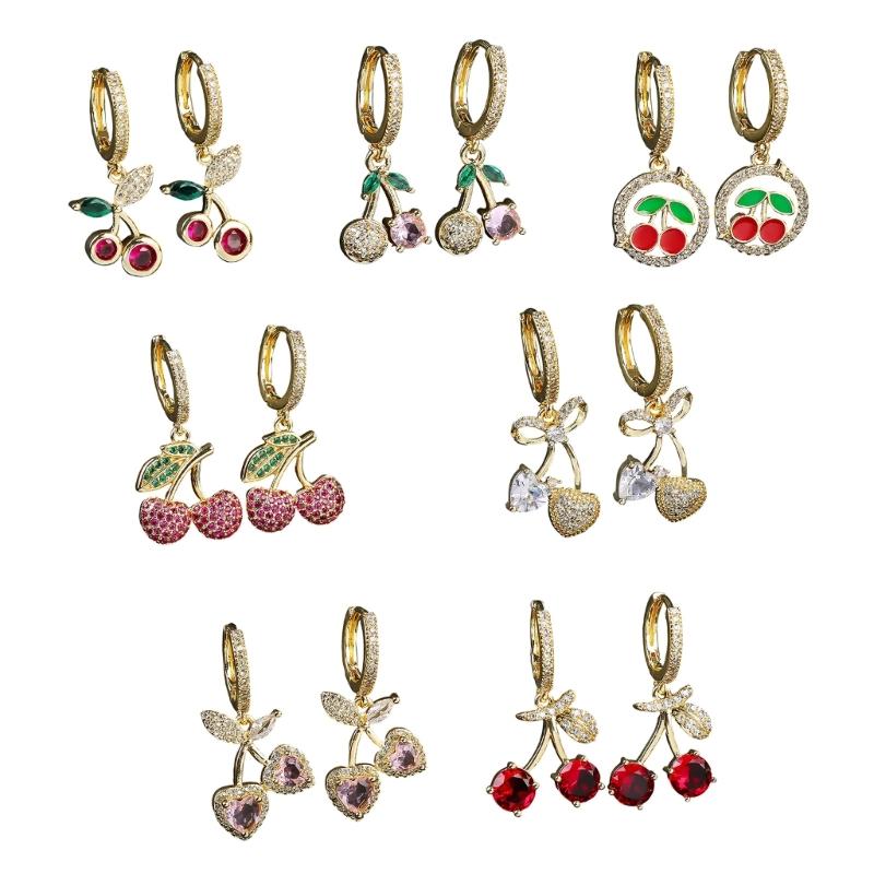 Vintage Cherry Ear Jewelry Women Earring Stylish Women Wedding Earrings Ears Pendant Comfortable Wearing for Woman
