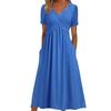 2026 Women's Autumn Pullover Dress: Solid Color, Short Sleeve, Round Neck, Umbrella Skirt