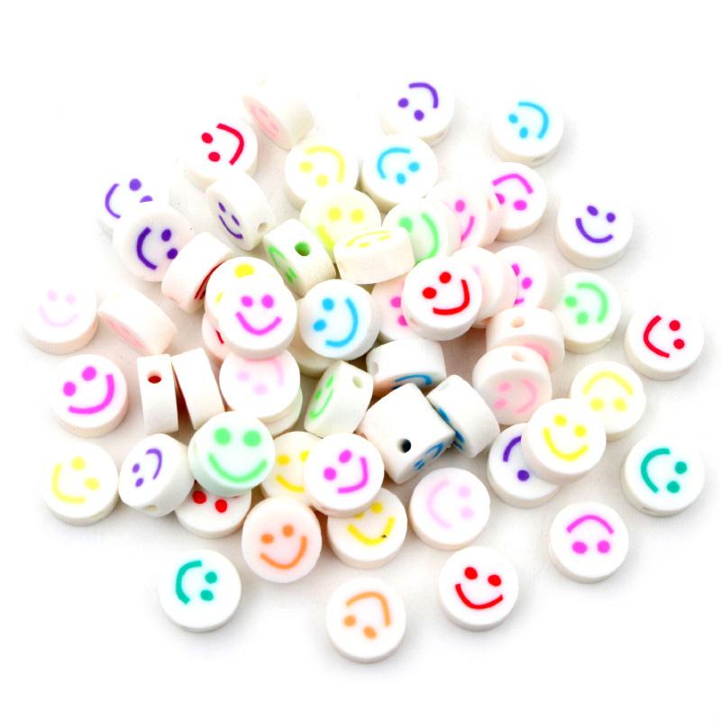 50pcs 10mm Clay Spacer Beads Polymer Loose Beads Random Colors Fruit Flower Animal Shape For Jewelry Making DIY Accessories