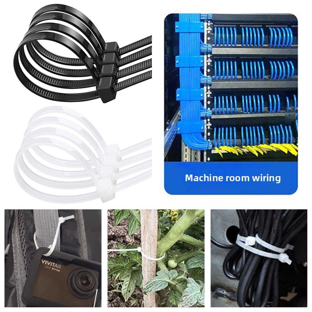 Black White Self-Locking Nylon Wire Rope Tie Self-Locking Cable Management Car Daily Repair