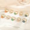 Colorful Enamel Moon Star Round Ring Stainless Steel Gold Color Women Trendy Open Rings Waterproof Zircon Friend Gift Wholesale