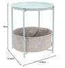 Amazon Basics Round Side Table with Storage Basket, Mint Green and Heather Gray, 48cm H x 44.96cm W x 44.96cm D
