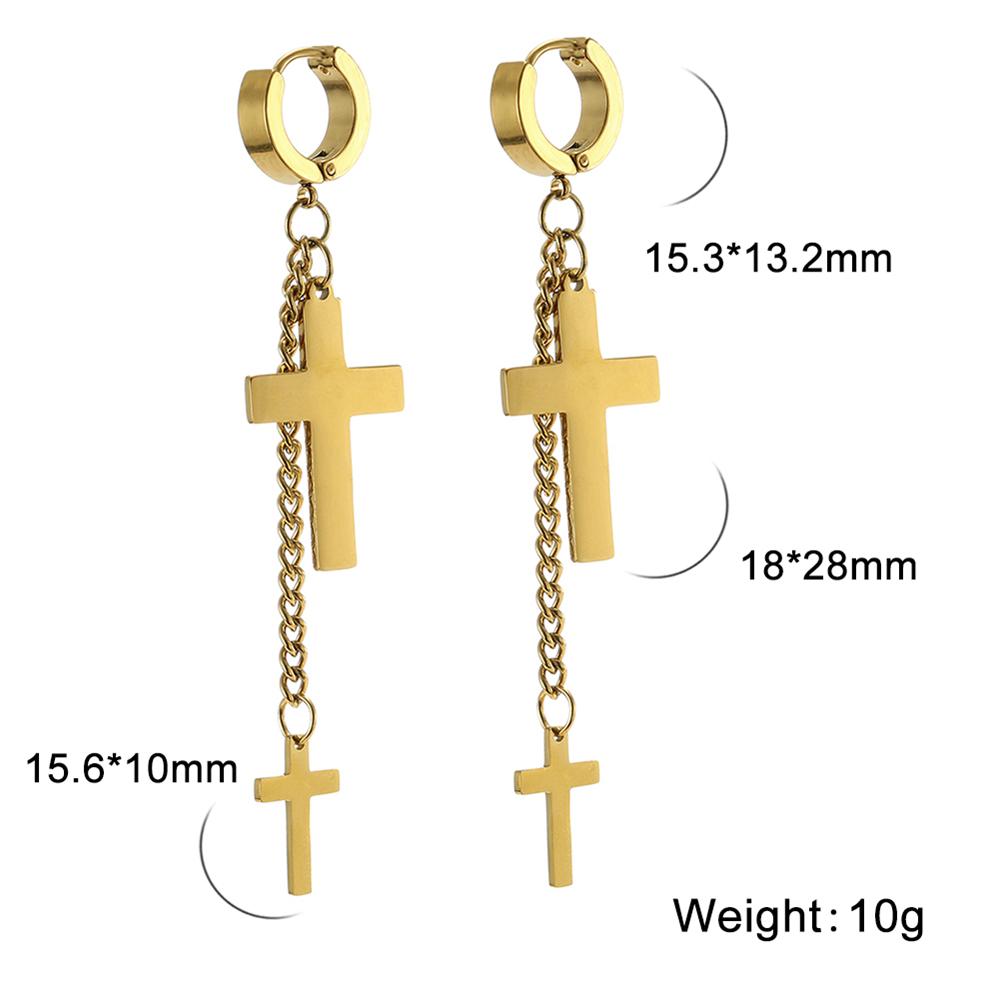 Cazador Punk Jesus Cross Drop Earrings for Men Women Christian Religious Stainless Steel Earrings Jewelry Mother's Day Gift