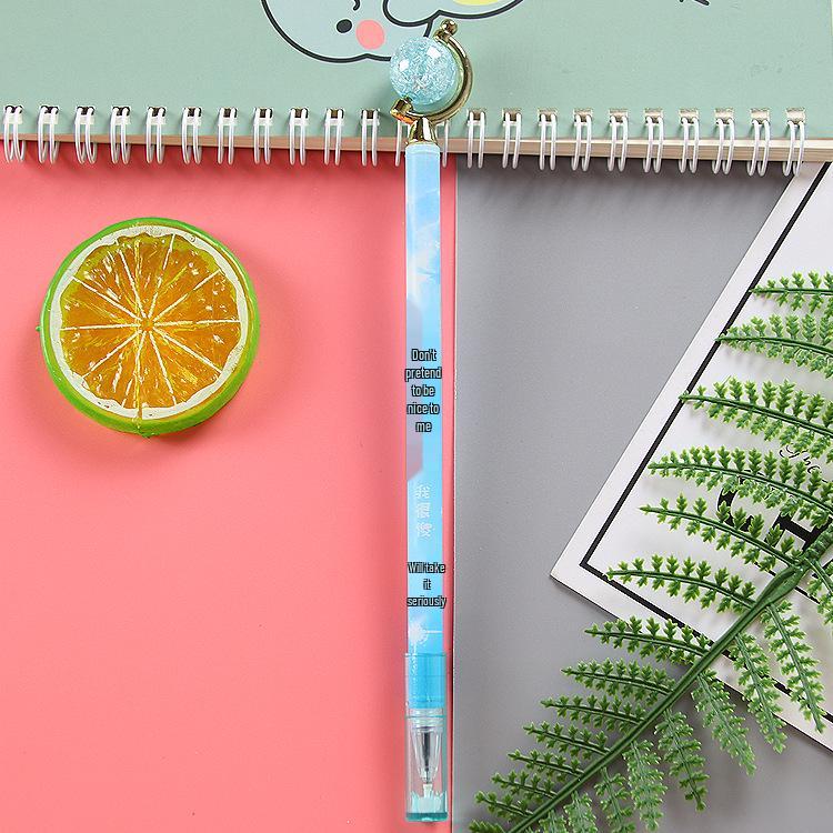 

Creative Crystal Flower Pen - Water-Based Neutral Ink, Fun Text Design, Pull-off Cap, Cute Stationery for Students 0.5mm
