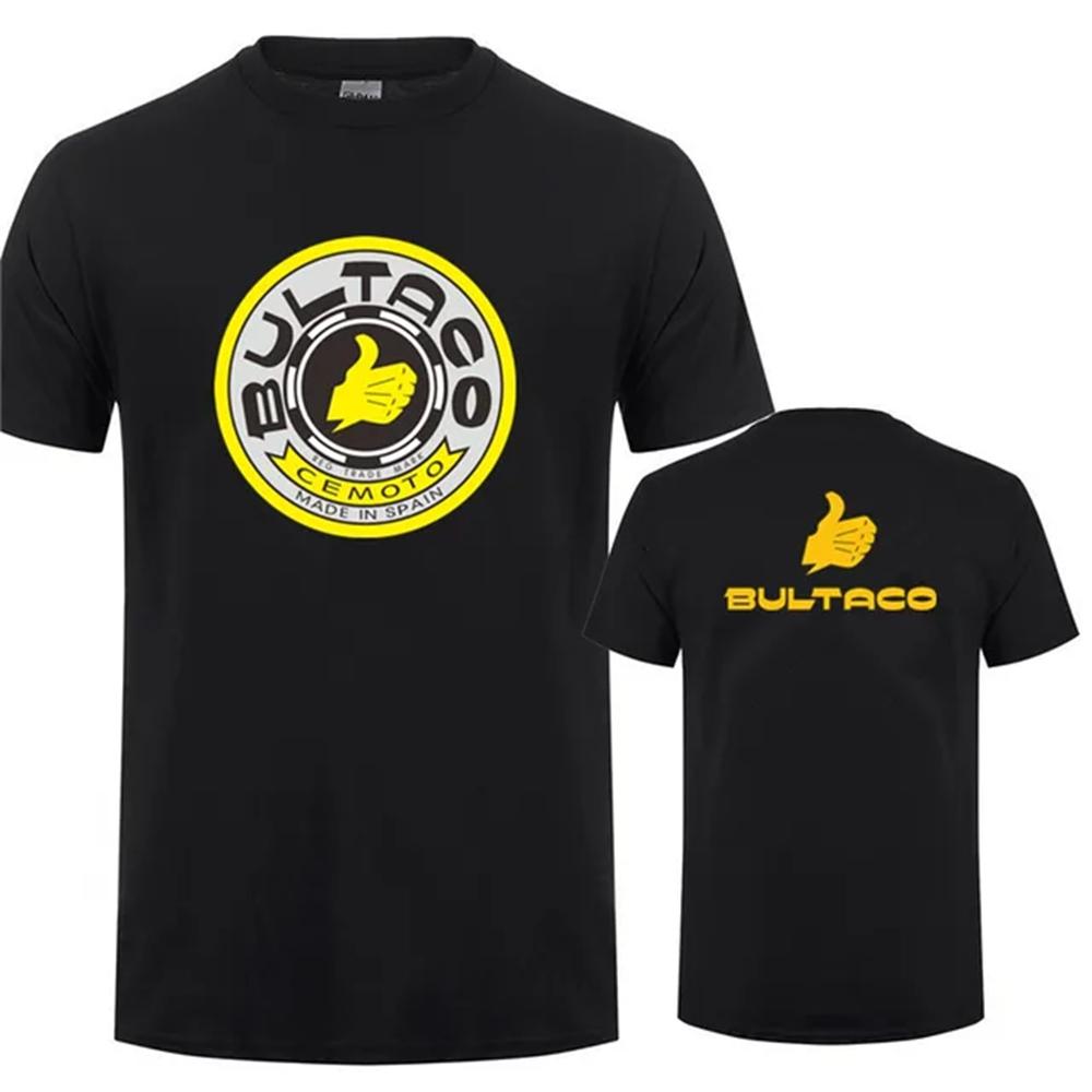 Summer Round Neck 3D Bultaco Cemoto Motorcycles Print Top Fashionable Casual Short Sleeved Men's T-shirts