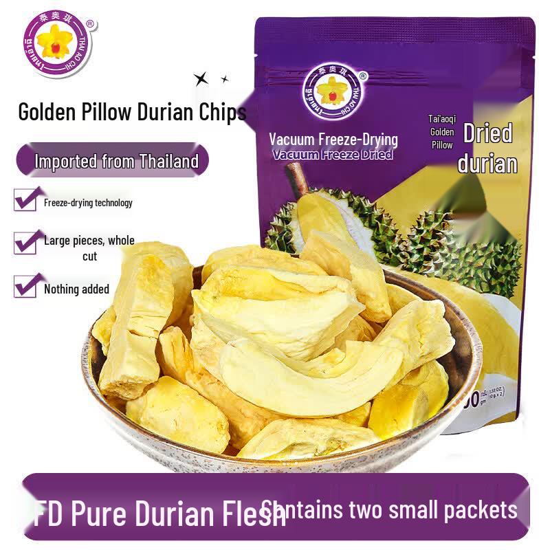 ThaiAoChi Freeze-Dried Golden Pillow Durian Crisps