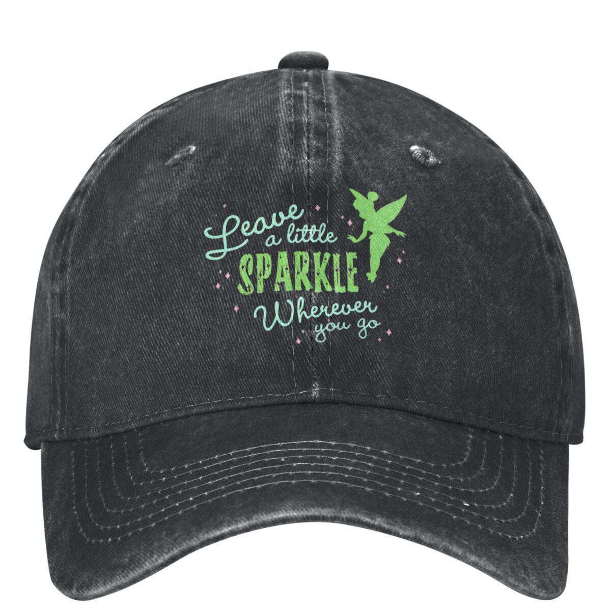Leave A Little Sparkle Wherever You Go Denim Baseball Cap Tinker Bell Outdoor Sport Hip Hop Hats One Size