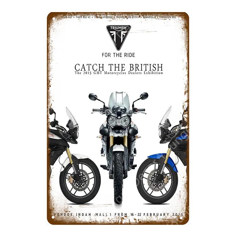 Motor Rider Tin Sign Motorcycle Club Garage Wall Stickers Metal Signs Decor Vintage Shabby Plate Painting Decorative Plaques