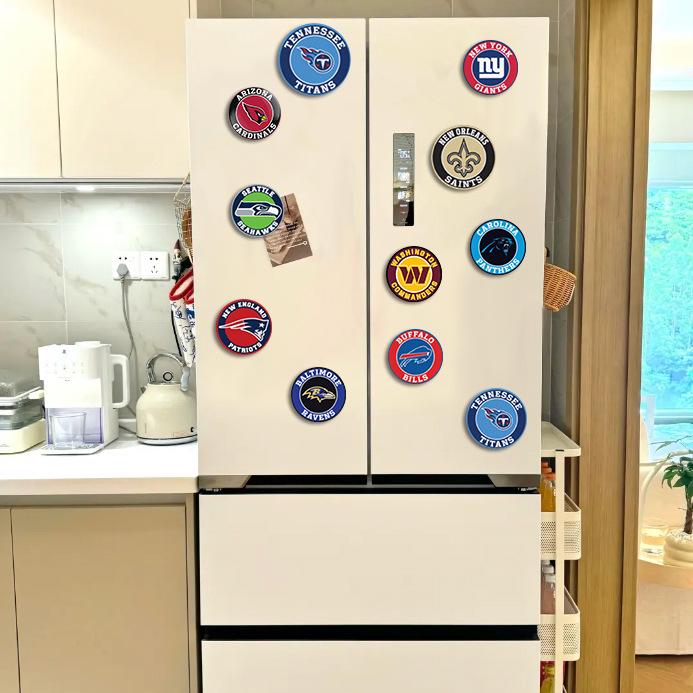 NFL Team Logo Glass Refrigerator Magnet - DIY Soft-Patch Set