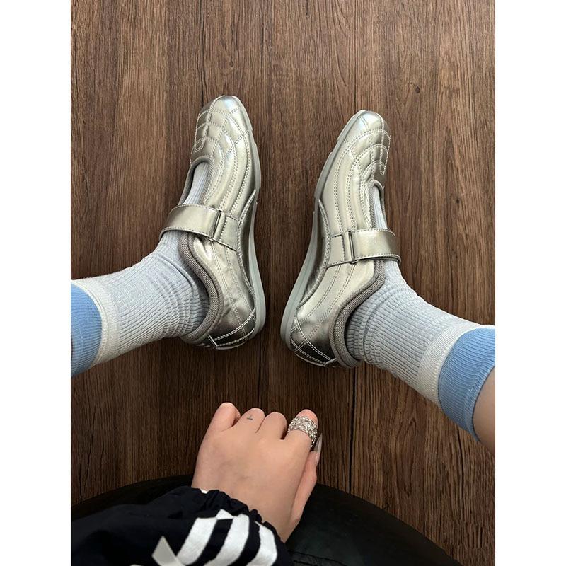 Cowhide Version~ 5cm Inner Height Increase Shoes Square Head Thick Sole German Training Shoes Women's New Shallow Mouth Mary Jane Single Shoes Casu